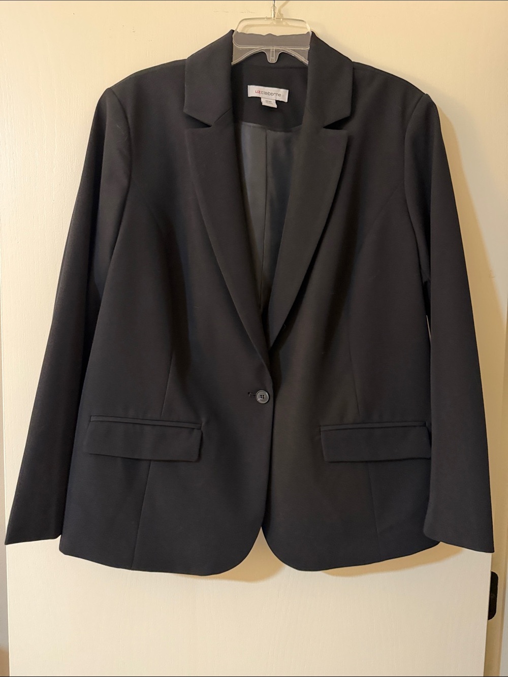 Liz Claiborne Black Single-Button Notch Lapel Blazer